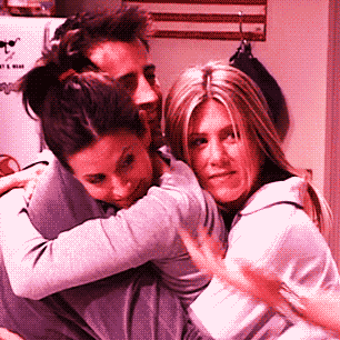 Friends hugging in Friends